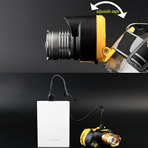 Linterna frontal LED resistente al agua 3 luces para actividades al aire libre 4
