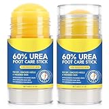 2pcs Stick Crema para Pies 60% Urea con 2% Ácido Salicílico y Piedra Pómez, Hidratante Intensivo para Talones Agrietados y Secos, Codos y Rodillas, Bálsamo Exfoliante Absorción Rápida