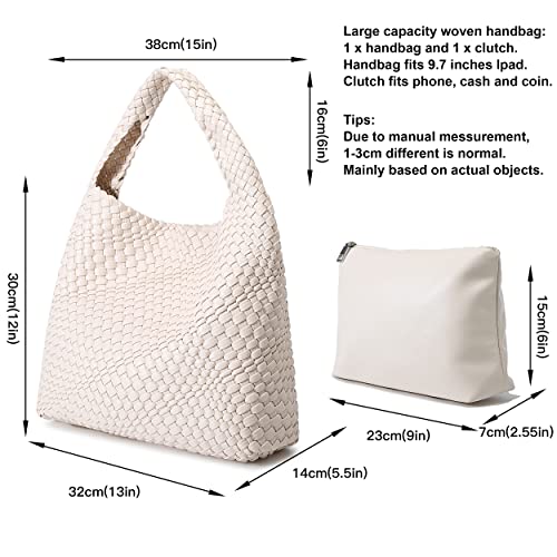 Image of Queenoris Fashion Hobo Bags for Women Top-handle Shoulder Bag Vegan Leather Purses Soft Summer Tote Bag | WOVEN