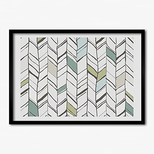 Tableau moderne 70x50 cm Tulup à motifs chevrons pour décorer votre salon chic