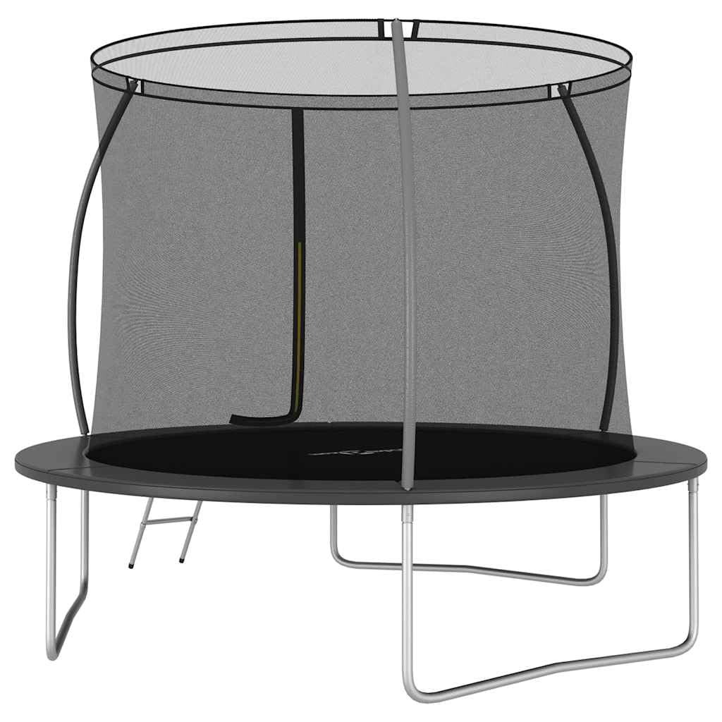 Cama Elástica Redonda Con Cerramiento, Escalera Y Cubierta De Lluvia – Estructura De Acero Galvanizado, Capacidad 150kg, Medidas 335x244x270cm, Para Jardín
