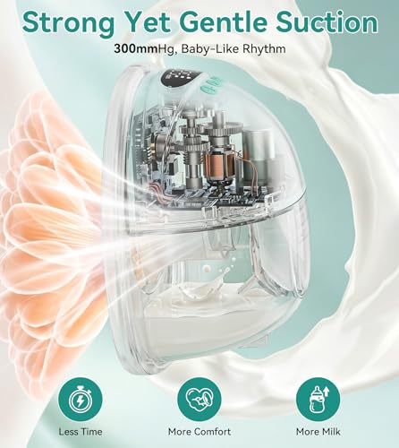 Image of NCVI Wearable Breast Pump Hands Free, Portable Electric Breastfeeding Pump with 1400mAh Battery, Quiet Operation, Smart LED Display, 4 Modes & 9 Levels, 19 /21 /24mm Flanges, 2 Pack