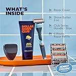 Dollar Shave Club | The Member Exclusive Shave Set | 4 Extra Close Refill Cartridges, 1 Handle (Blue), 1 Shave Butter 3 ounce, 1 Razor Cover, Razors for Men - Image 2