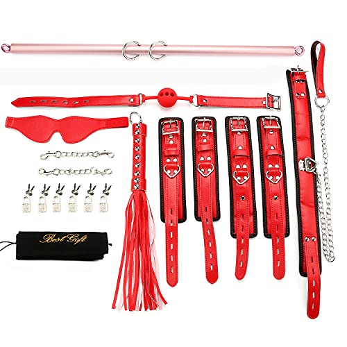 EXREIZST 2 Rose Gold Spreader Bar with 4 Adjustable Red Straps