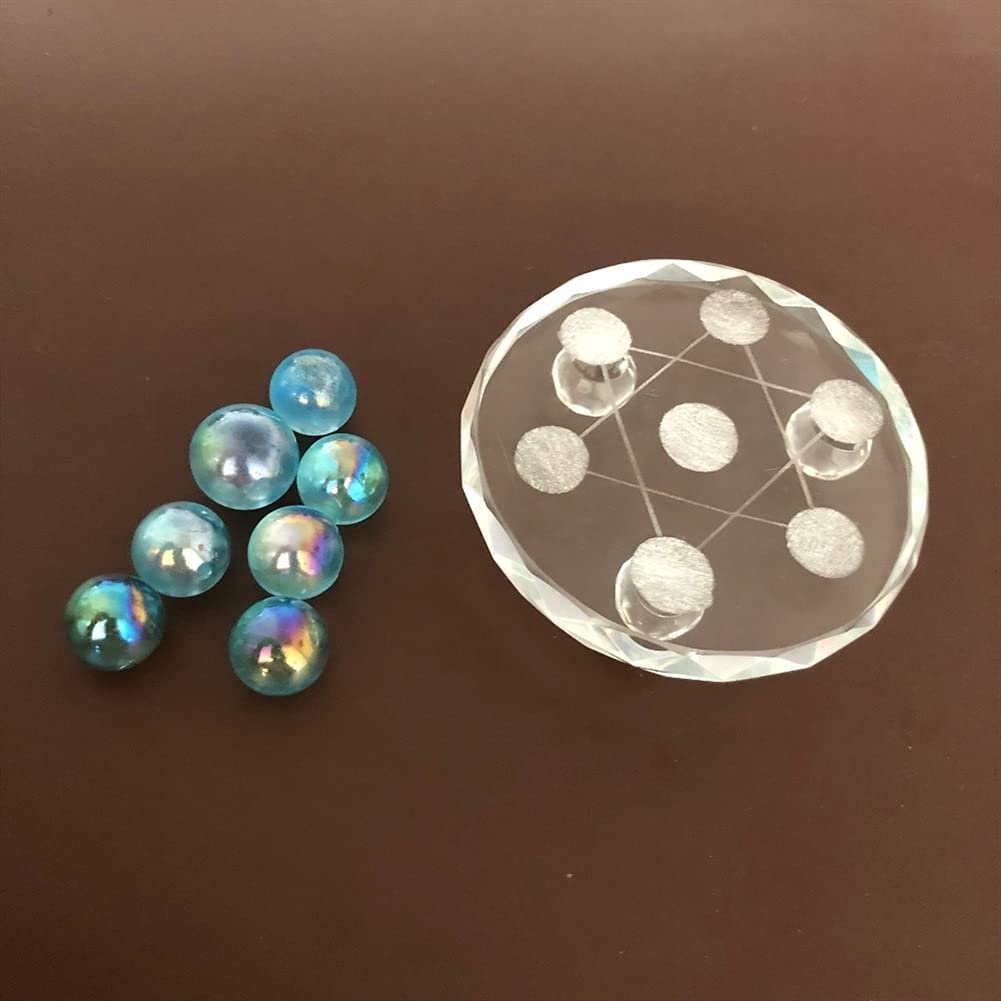 Gesundheit & Haushalt 7 stücke blau plattierte Stein Kugel Set stücke gelbstein Stein gebrochen Sieben Stern Array des klassischen Feng Shui Pendel
