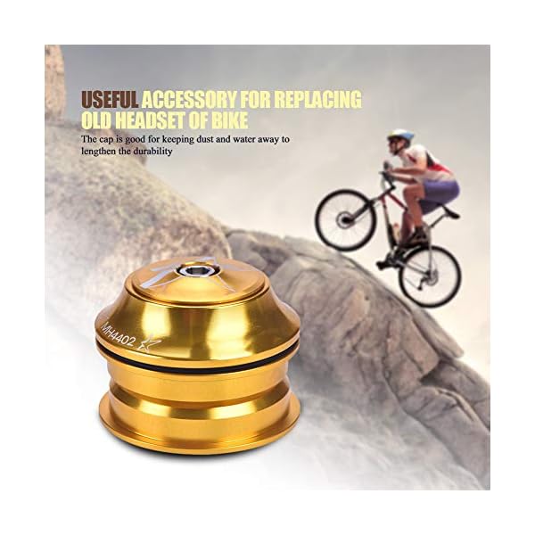 SANON Fahrrad Vorderrad Gabelschaft Headset Aluminiumlegierung Ersatzgerät Fahrradzubehör (Gold) – Bild 3