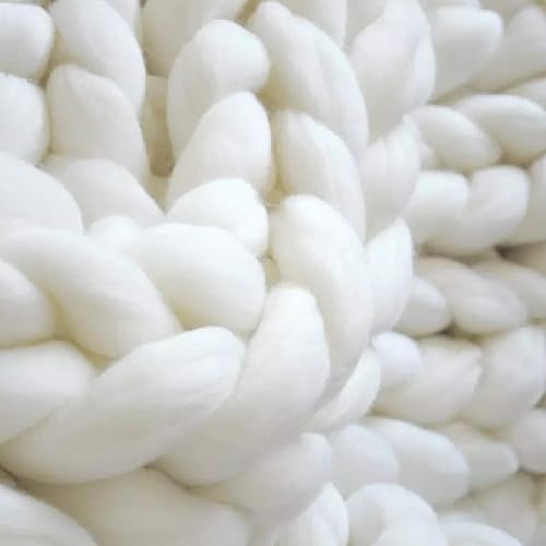 Miniatura 2 de Mrisata Manta con peso de punto a mano para adultos, manta de punto grueso, sostenible, transpirable, hecha a mano con peso de punto grueso para