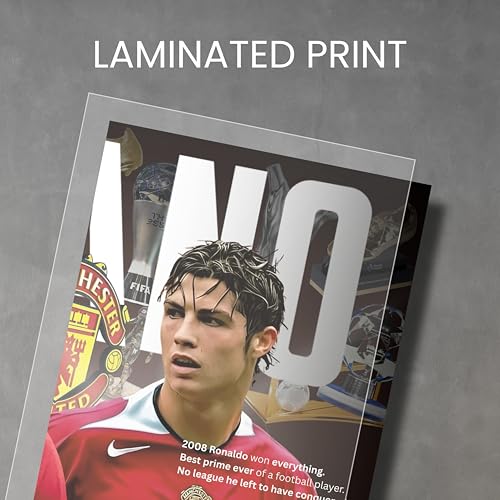 Image of Posternet Football Legend Inspired Wall Poster Set of 3 | 12 x 18 Inch Sports Wall Art | Premium 170 GSM Paper Print | Football Fan Room Decor for Bedroom, Gaming Room, Gym, Office & Study