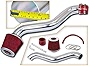 Rtunes Racing Short Ram Air Intake Kit + Filter Combo RED Compatible For 97-01 Honda Prelude / 98-02 Honda Accord L4