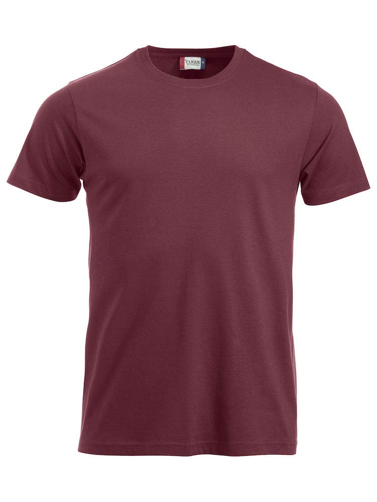 Clique Mens New Classic Short-Sleeved T-Shirt, Crew Neck, Burgundy, XXL