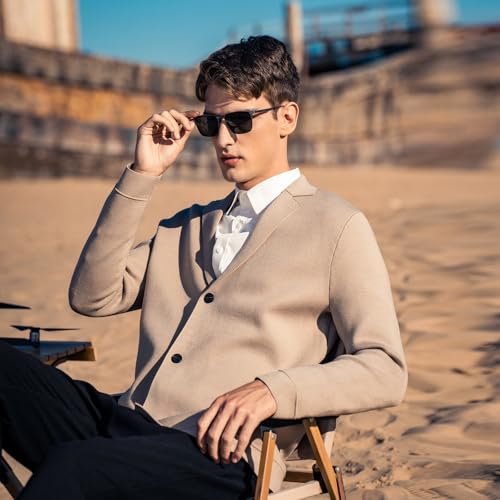 Image of Men's Cardigan Sweater Button Front V-Neck Long Sleeve Knit Sweaters