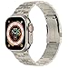 iiteeology Compatible with Apple Watch Band 49mm 45mm 44mm 42mm, Titanium Strap for Men with Double Button Clasp for iWatch Ultra SE Series 8 7 6 5 4 3 2 1, Silver