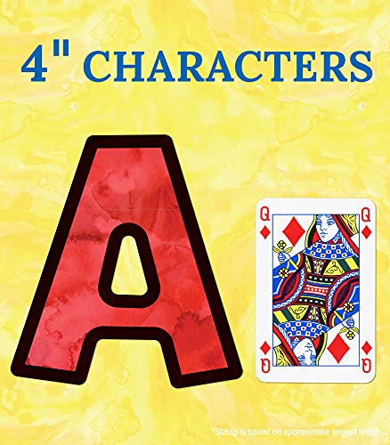 Image of Carson Dellosa 219-Piece Watercolor Cutout Letters, 4 inch Colorful Upper and Lowercase Alphabet, Numbers, Punctuation, and Symbols for Bulletin Board, Posterboard, Party, and Classroom Decor