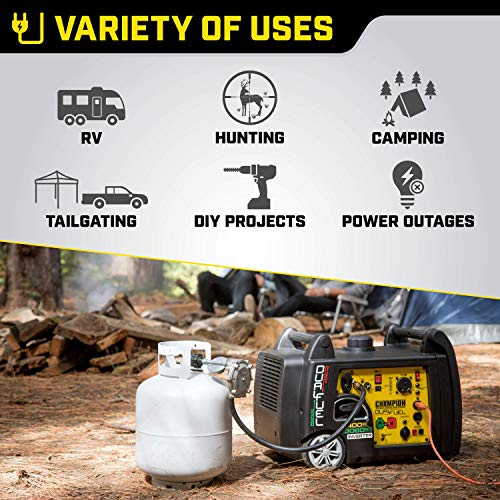 Champion 3400-Watt Dual Fuel RV Ready Portable Inverter Generator with Electric Start