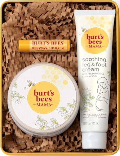 Burt's Bees Mama Gift Set, Includes Lip Balm, Leg and Foot Cream,...
