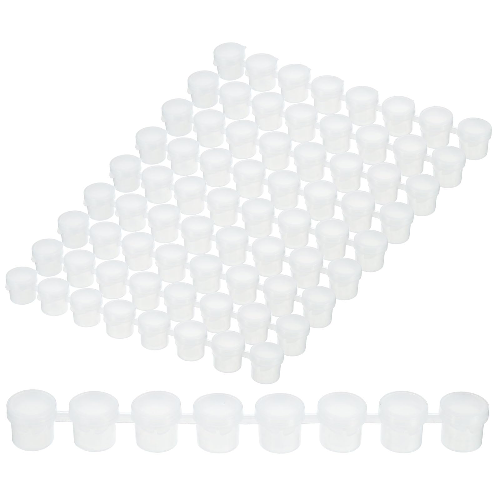 PATIKIL 5ml/0.2oz Empty Paint Pots with Lids, 30 Strips 180 Pots Mini Paint Strip Cups Paint Storage Containers for Classrooms