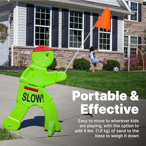 Step2 Kid Alert Street Safety Sign, Kids at Play Signage for Neighborhood Safety, 32-Inch Tall Reflective Caution Sign with Warning Flag - image 3