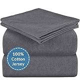 Mellanni Jersey Bed Sheets Queen Set - 4 pc 100% Cotton Bedding Sets Queen - Soft Queen Size Sheets...