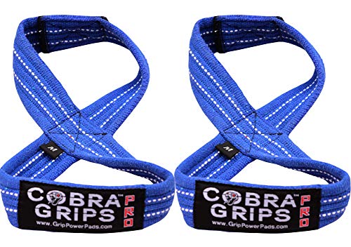 Deadlift Straps Figure 8 Loop Lifting Straps The #1 Choice for Power Lifters weightlifters workout Enthusiasts (Blue 70 cm Up to 8.0 Wrist Circumference)