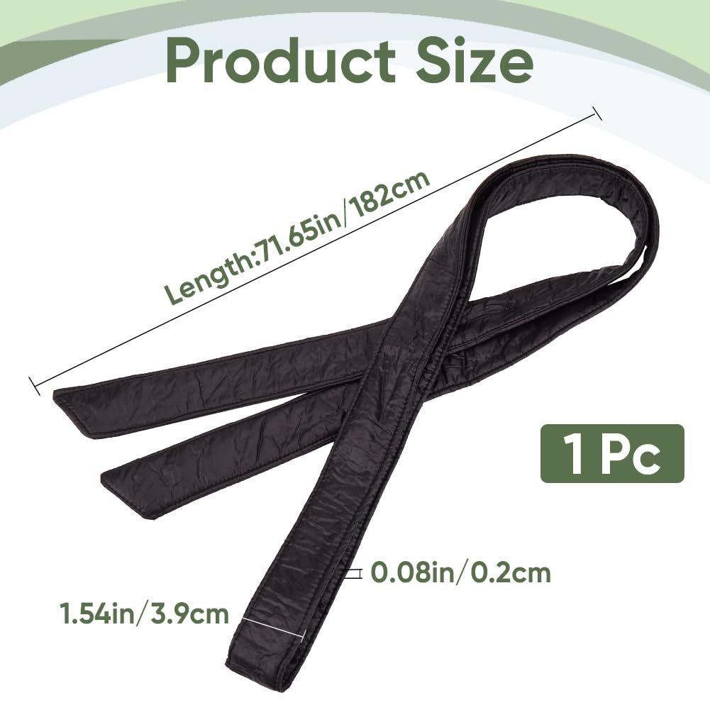 GORGECRAFT 2 Yards Down Coat Ribbon Belt Black Down Coat Belt Cotton Cloth Belts Long Puffer Sash Waist Band Tunics Girdle Decoration Tie Knot Cinch Belt for Down Garment Accessory Women Ladies