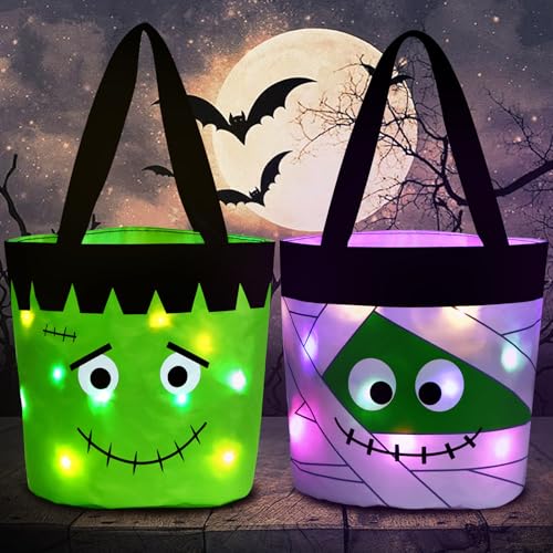 LED Light Up Pumpkin Buckets