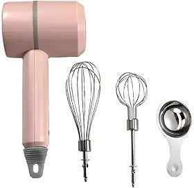 Batedeira manual, portátil, elétrica, sem fio, recarregável por USB de 3 velocidades com chicotes duplos e separador de ovos para bater ou misturar ovos, manteiga, creme, assar e cozinhar na cozinha