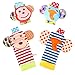 Tinabless Baby Rasseln Spielzeug Handgelenk und Socken, Cartoon Tier Rassel Kleinkind Plüschtier für Neugeborene Mädchen Jungen Geschenk (2 Hände Rasseln + 2 Socken Rasseln)