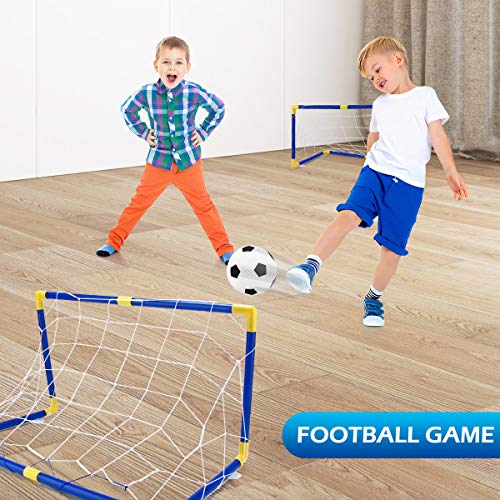 Hover Hockey Set Boys Toys - 2 in 1 Hockey & Soccer Sport Toys With 2 Goals, Hover Ball With LED Lights, Multiplayer Hockey Games, Toys for 3 4 5 6 7 8 9 10 11 12 Year Old Boys Girls Kids Best Gift