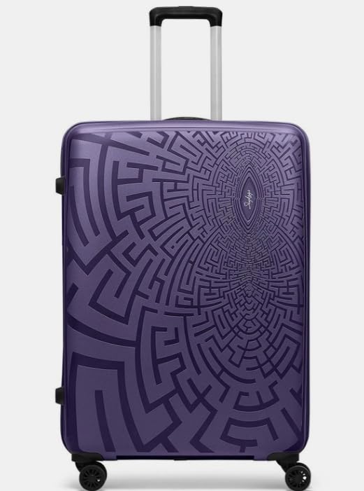 Image of Skybags Bohemia Polypropylene Set of 3, Cabin and Check-in Luggage with TSA Lock, 8 Wheel, Chrome Zipper, Spacious with 5 Years International Warranty, Purple Suitcase