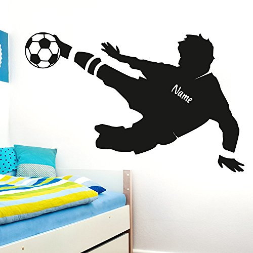 Wandaro Wandtattoo Fußballspieler Wunschname I schwarz (BxH) 91 x 58 cm I...