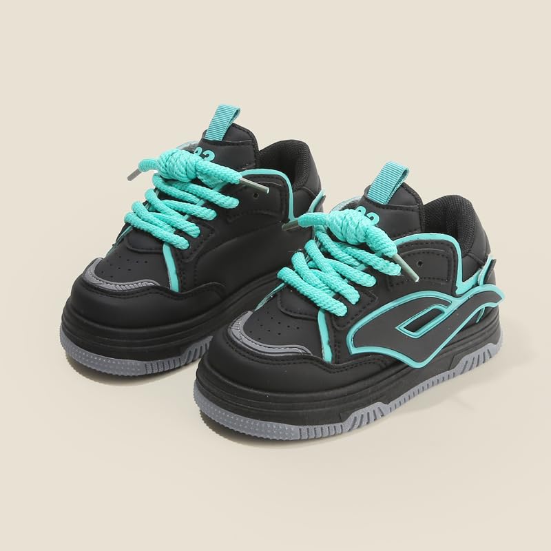 Toddler Boys and Girls Fashion Sneakers with Lace-Up Design, Cushioned Sole Athletic Shoes, Trendy Sport Running Shoes for Kids with Grippy Outsole2