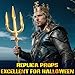 Udekit Metal Trident Spear Cosplay Costume, 3-pronged Poseidon Weapon for Adult Halloween