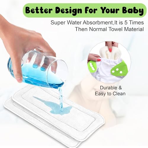 Image of GLUN Reusable Baby Cloth Diapers Combo, Pack of 2 Shiny Green Colour Comfort & Protection, Leakproof & High Absorption