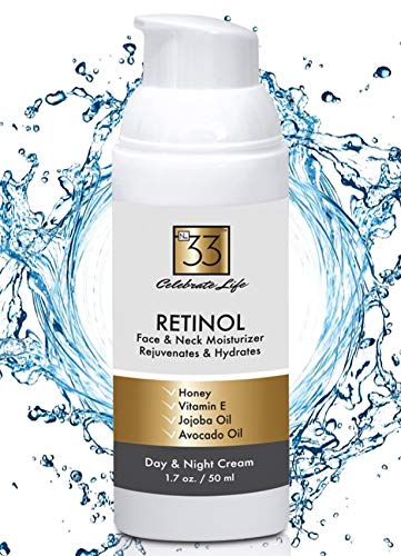 Retinol Moisturiser Face and Neck Cream To Visibly Rejuvenate and Reduce Wrinkles. Use Day and Night to Hydrate and Firm Facial Skin w/Vitamins and Essential Oils. Anti-Ageing 50ml by No.33