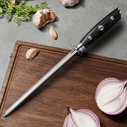 SHAN ZU Wetzstahl 20 cm, Japanischer Messerschärfer, Wetzstahl aus Hochkohlenstoffhaltigem...