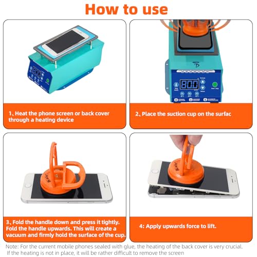 Image of Kaisiking 2 Pcs Screen Suction Cup Phone Computer Screen Suction Cup Repair Tools Compatible for iPad, iMac, MacBook, Tablet, Laptop, iPhone Etc. LCD Screen Opening Tool