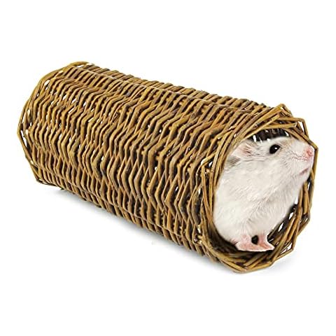 GREENKING Willow Tube, Wicker Tunnel for Small Animals, Large Willow Tunnel for Guniea Pigs, Hamsters, Rabbit, hamster grass tunnel, 15×32cm Cover