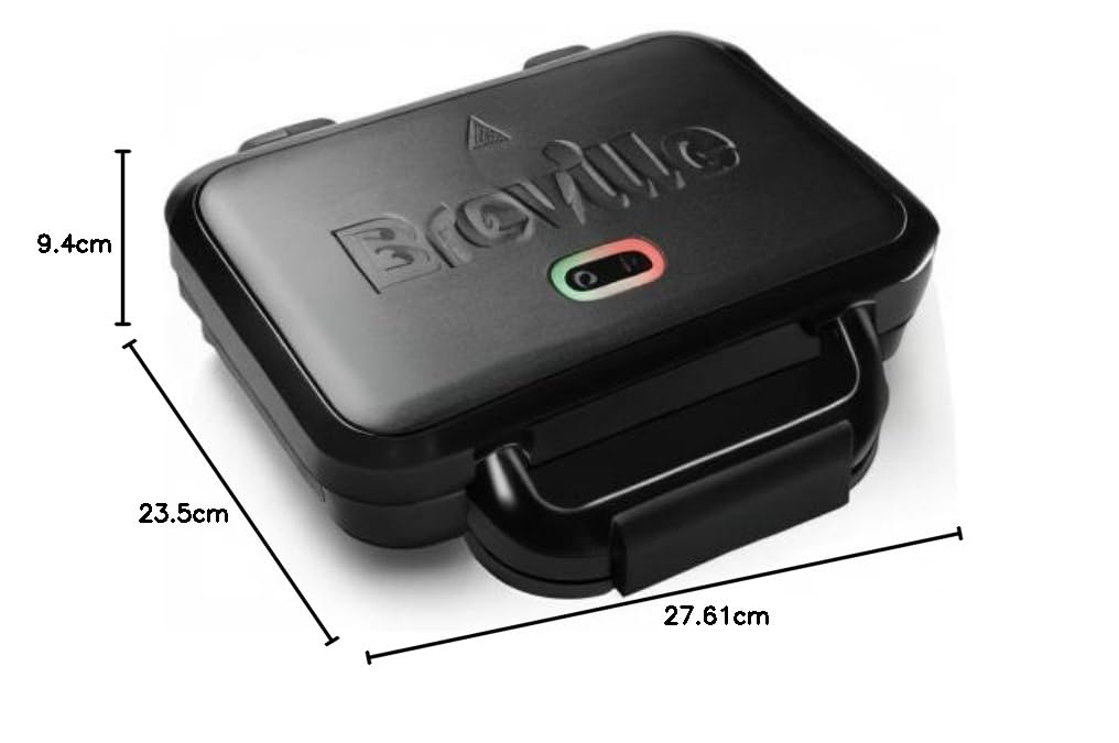 Breville Ultimate Tostapane per toast molto farciti, Tostapane per 2 fette, Piastre antiaderenti rimovibili, Acciaio inossidabile, Nero VST082X