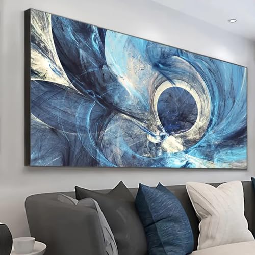 Peinture impressions sur toile avec cadre noir élégant 50x102 cm