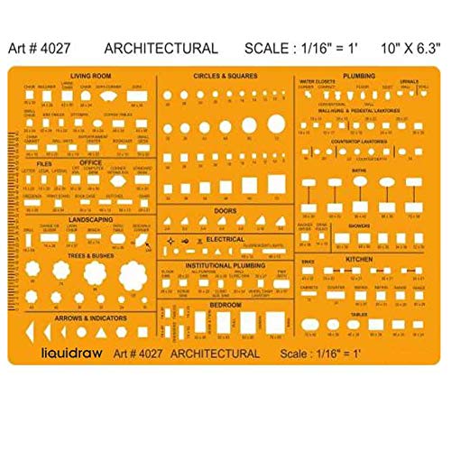 Buy Liquidraw Architectural Scale Ruler Drawing Template Stencil Architect Technical Drafting