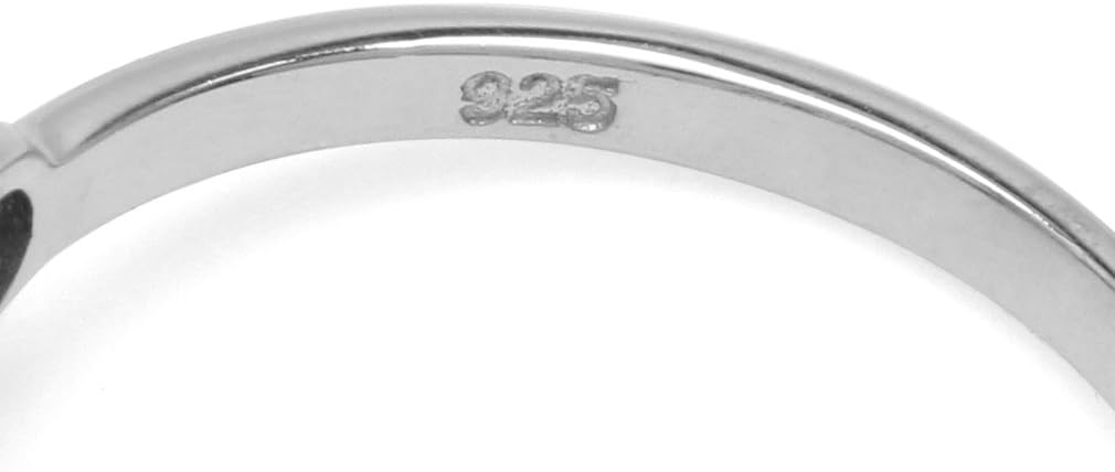 Silvershake Bezel Set Gemstone White Gold Plated 925 Sterling Silver Zigzag Bubble Ring Jewelry for Women