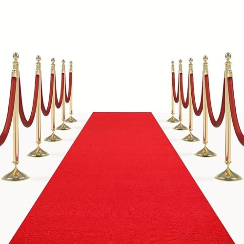 Buystarget 4.5m Red Carpet Durable Fabric Roll Hollywood Floor Runner Oscars VIP Party Aisle Decoration Movie Prop Event Awards Evening Indoor Outdoor Runway Rug