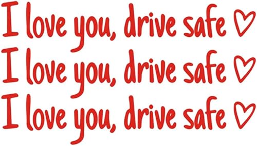 Miniatura 12 de Calcomanía de espejo con texto en inglés "I Love You Drive Safe" para ventana de automóvil, bonita calcomanía para parabrisas de visión trasera,