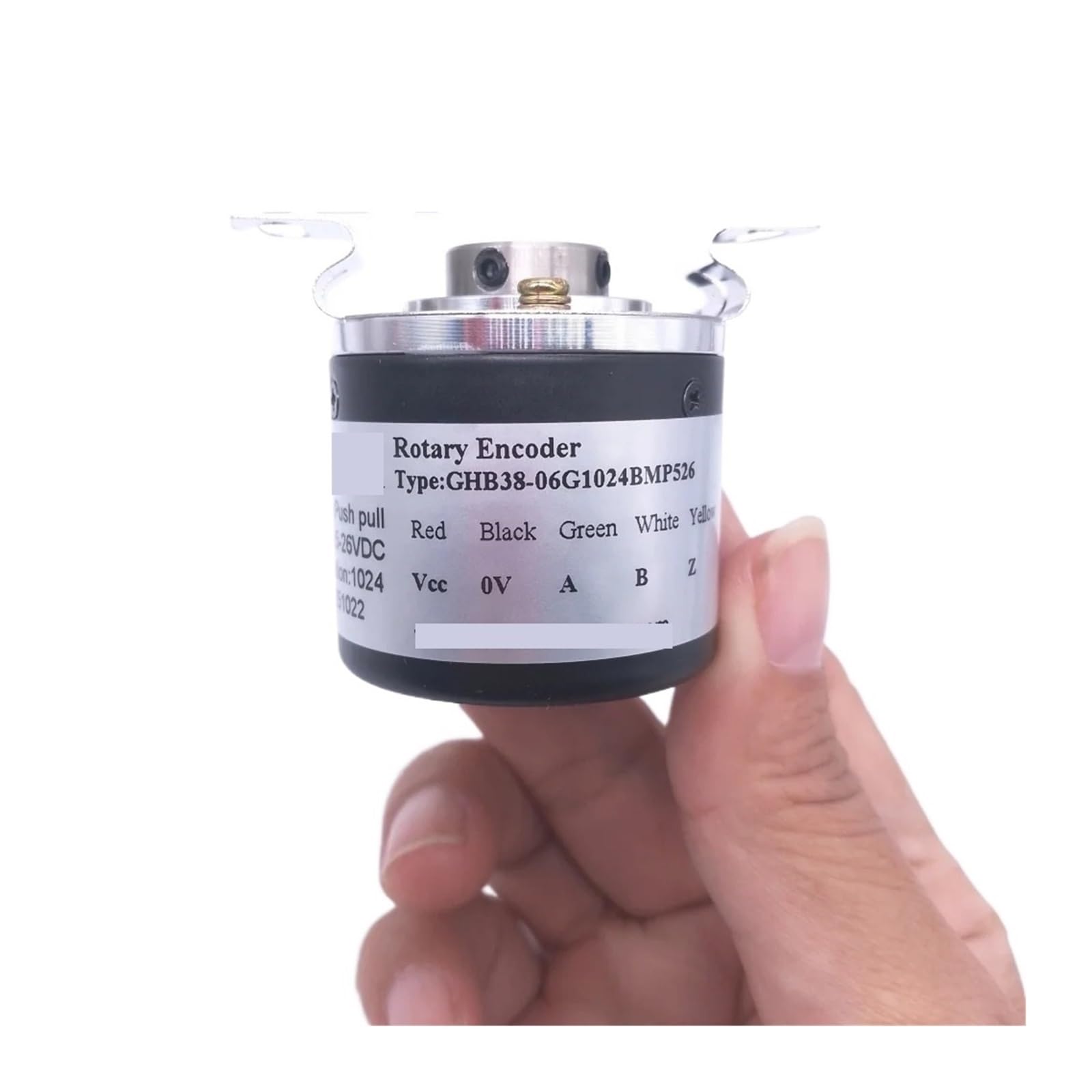 GHB38-06G1024BMP526 5-26VDC Incremental 6mm Ciego Eje Hueco Encoder Rotativo 100 200 500 600 1000 Ppr Salida Pushpull