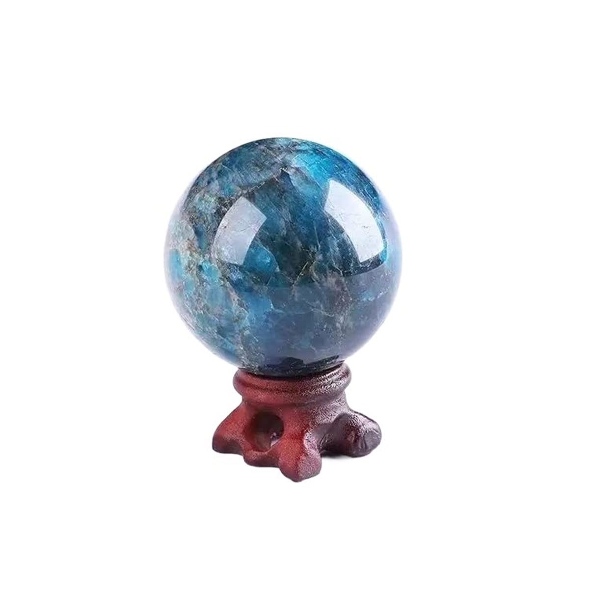 Cristal de meditación Natural 1 PCS 50 mm-85 mm de Piedra Natural Apatite Sphere Ball, for decoración del hogar Piedra de Cristal (Color : 1pcs 75mm)