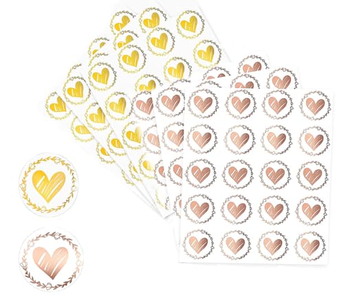 120pcs Autocollants de Sceaux d'Enveloppe de Coeur, Transparent Mariage, Personnalisés Invitations Étiquettes Relief Auto-Adhésives 2 Couleurs