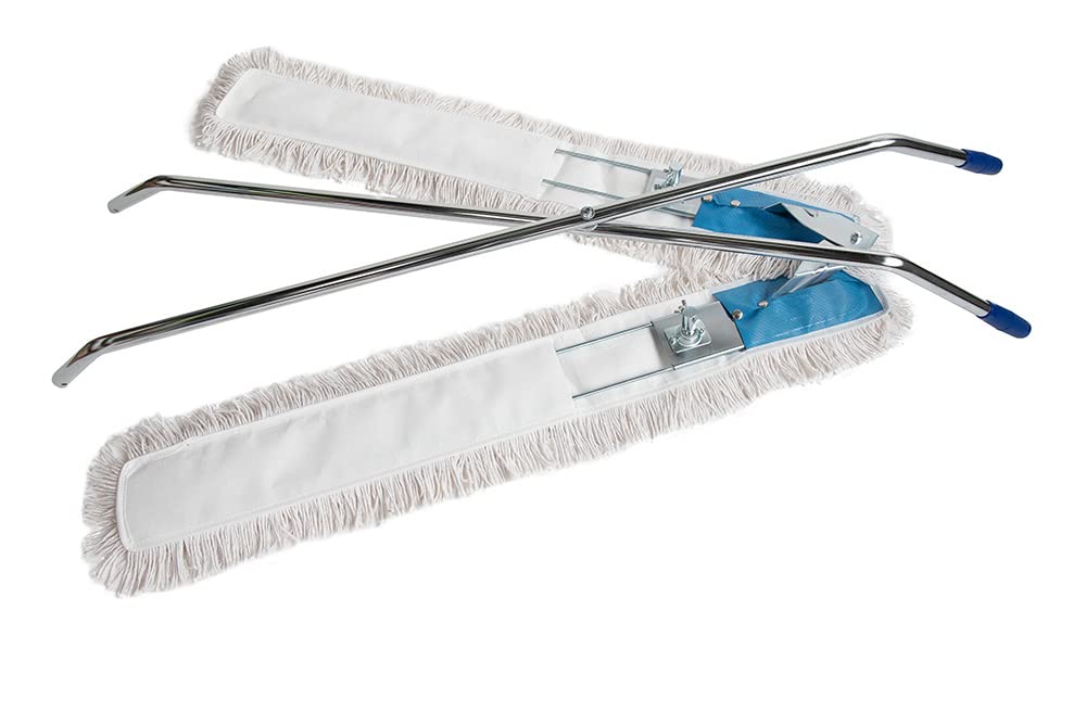 TAXON Kit Balai à Ciseaux Professionnel Complet avec Poignée, Patins à Ciseaux et 2 Franges 100 cm pour Les Patins Intérieurs de Grandes Pièces