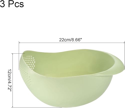 Miniatura 2 de uxcell Cuenco de lavado de arroz, verduras, colador de frutas, colador de arroz, colador de arroz, cesta de drenaje de plástico multiusos para