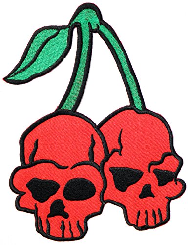 Love Never Die Cherry Skeleton Skull Ghost Lady Biker Rider Rockabilly Hippie Punk Rock Heavy Metal Tatoo Jacket T-shirt Patch Sew Iron on Embroidered Sign Badge