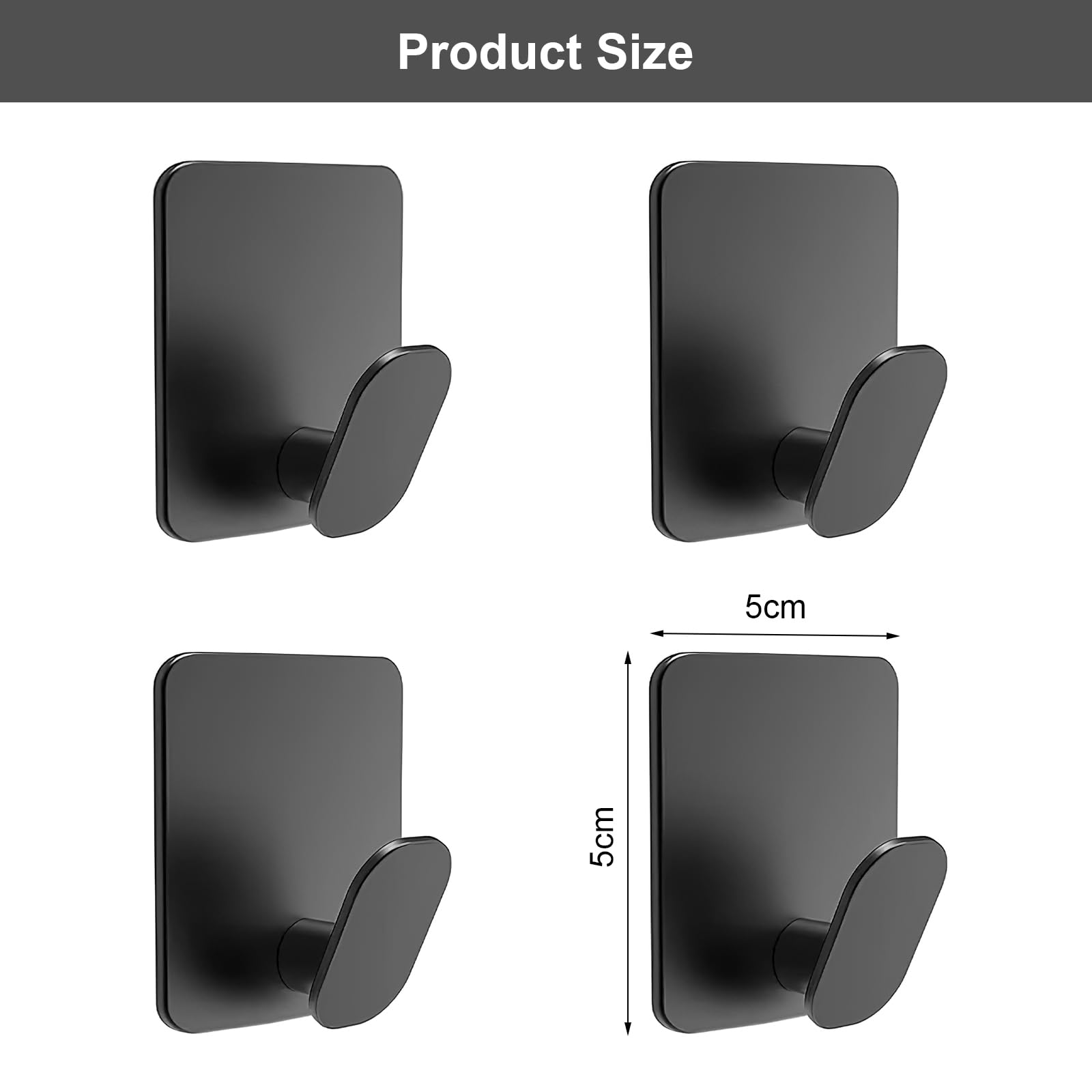 Klebehaken Aus Edelstahl - 4 Stück Ohne Bohren Für Bad & Küche